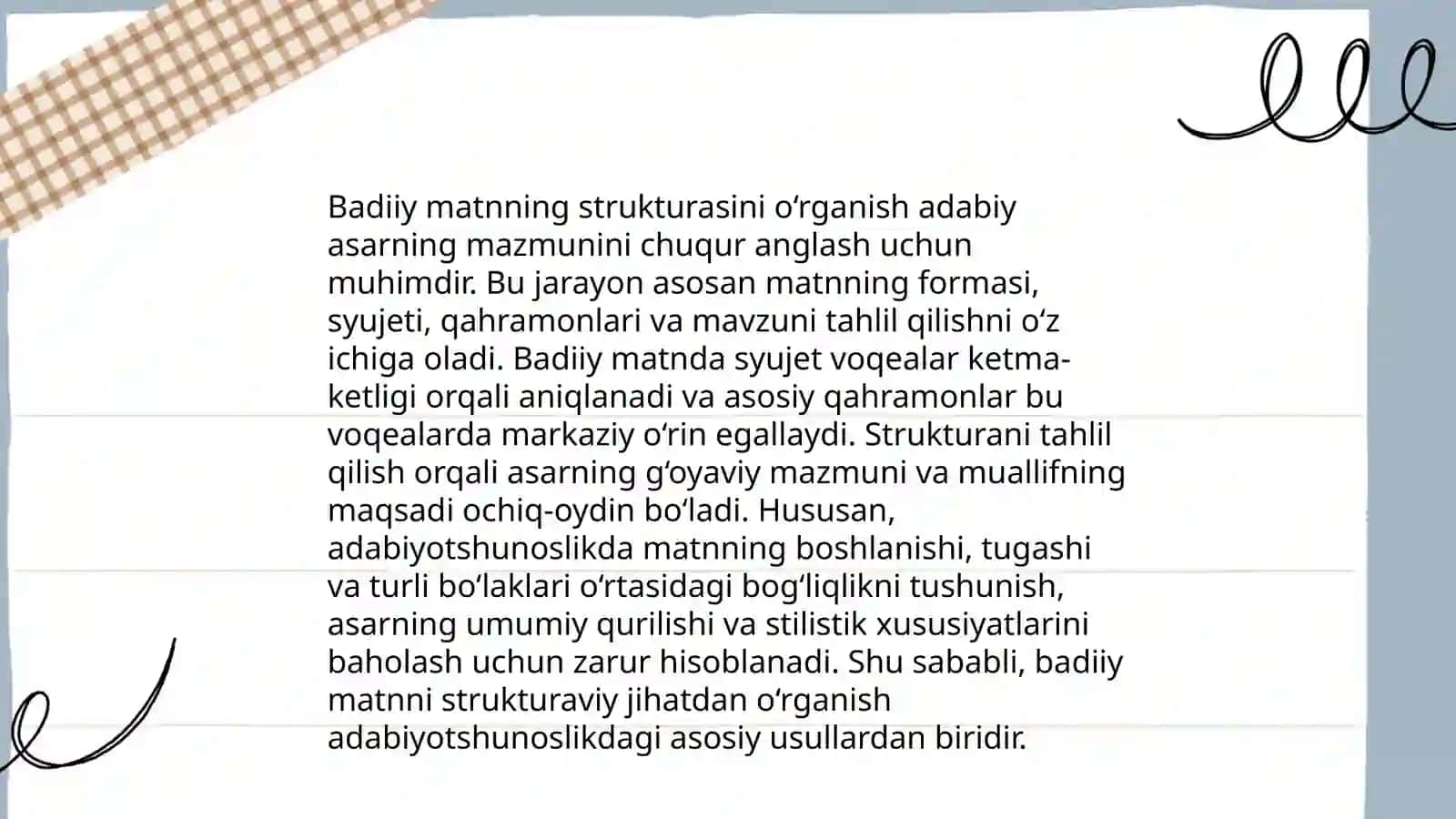 Badiiy matn asosida topshiriqlar tayyorlash va ular ustida ishlash texnologiyasi 4