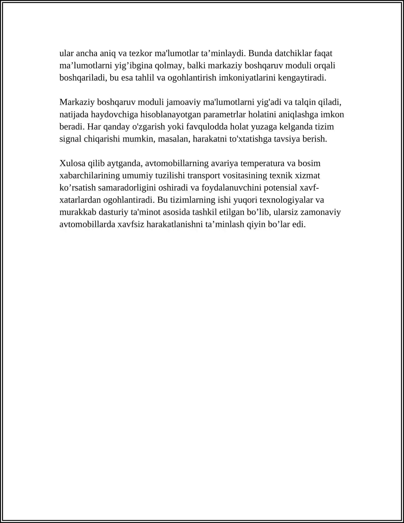 AVTOMOBILLARNING AXBOROT-DIAGNOSTIK TIZIMI.AVARIYA TEMPERATURA VA BOSIM XABARCHILARINING TUZILISHI VA ISHLASHI 4