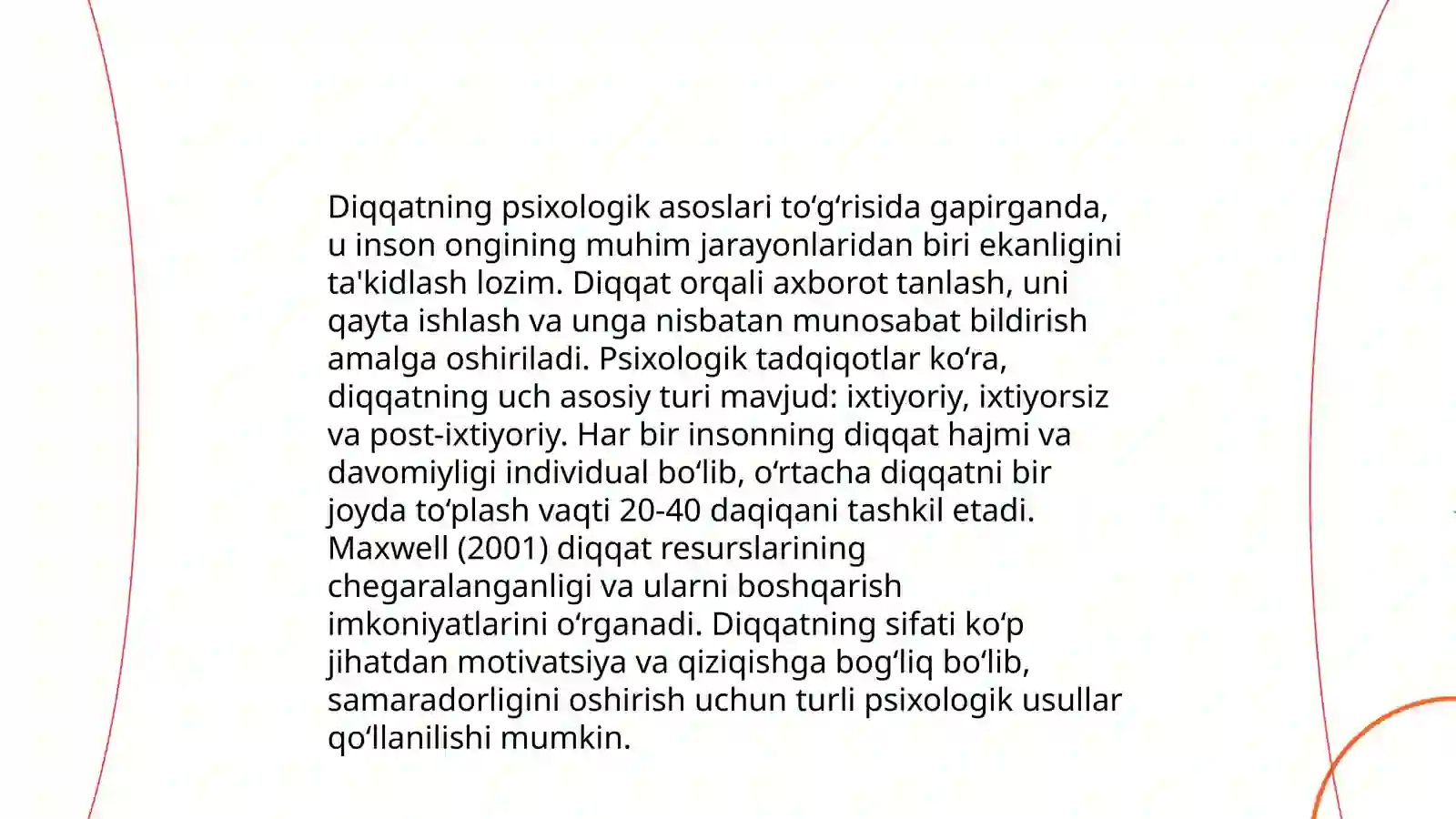 Diqqat haqida tushuncha va uning nerv-fiziologik asoslari 4