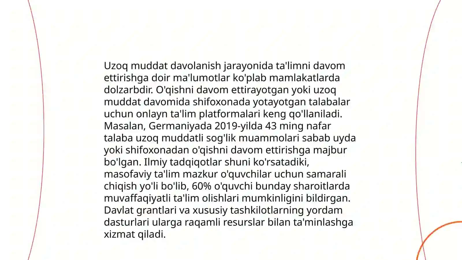 Tibbiyot muassalarida uzoq muddat davolanayotgan bolalar uchun talim muhitini yaratish 4