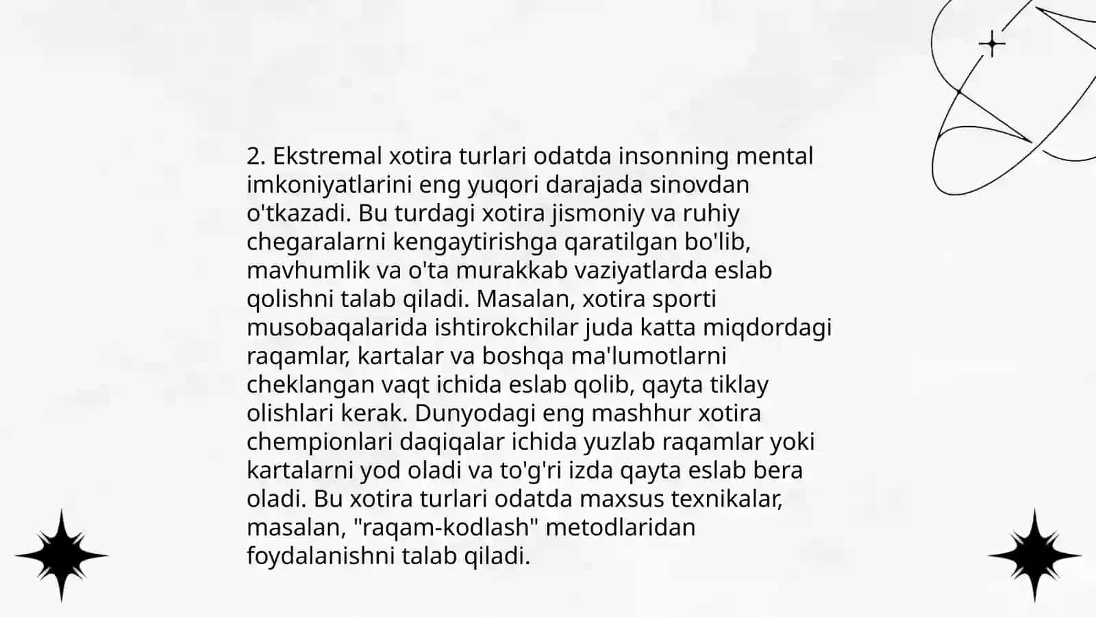 Xotirani o'ganuvchi metodlar 4