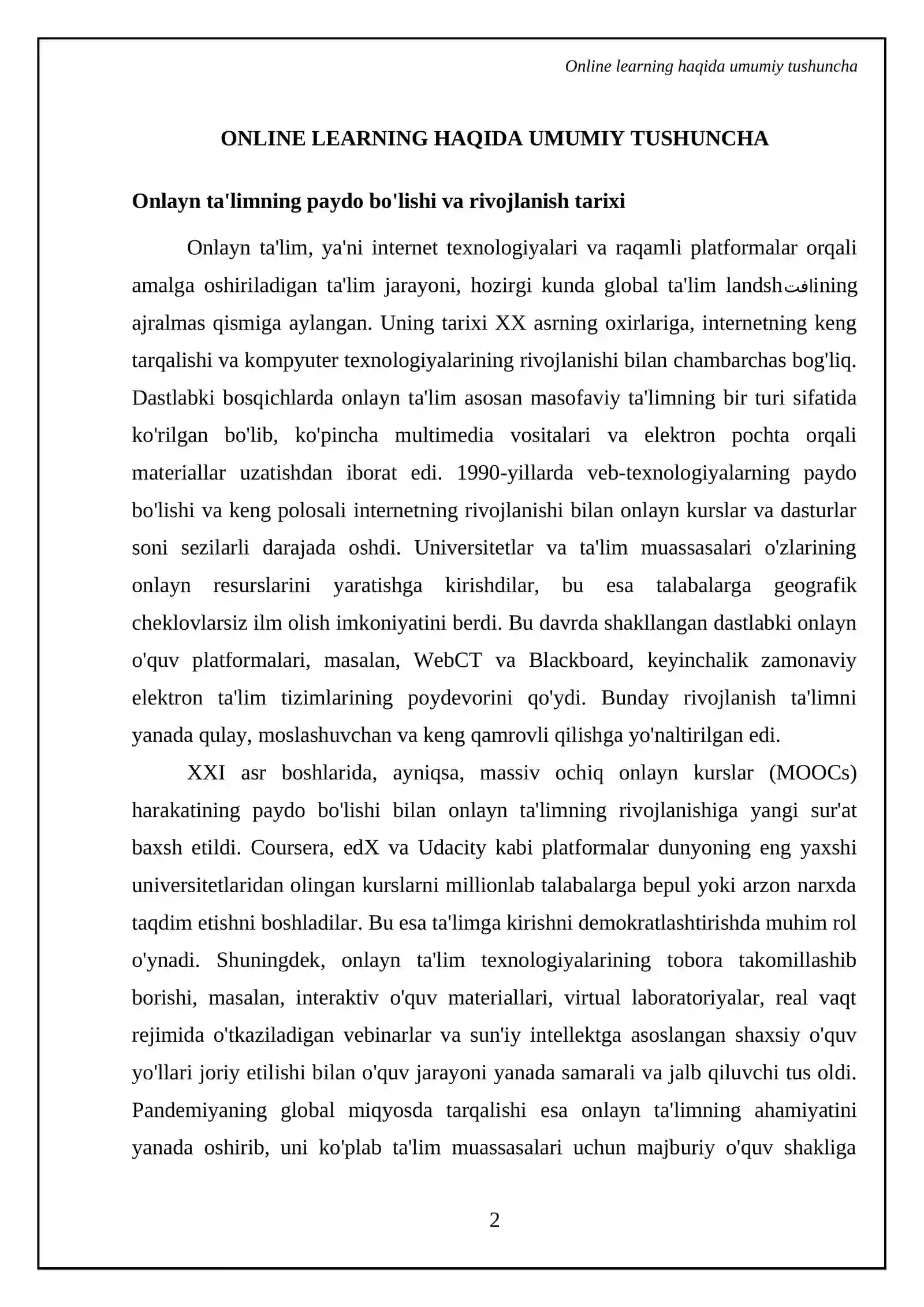 Online learning 4