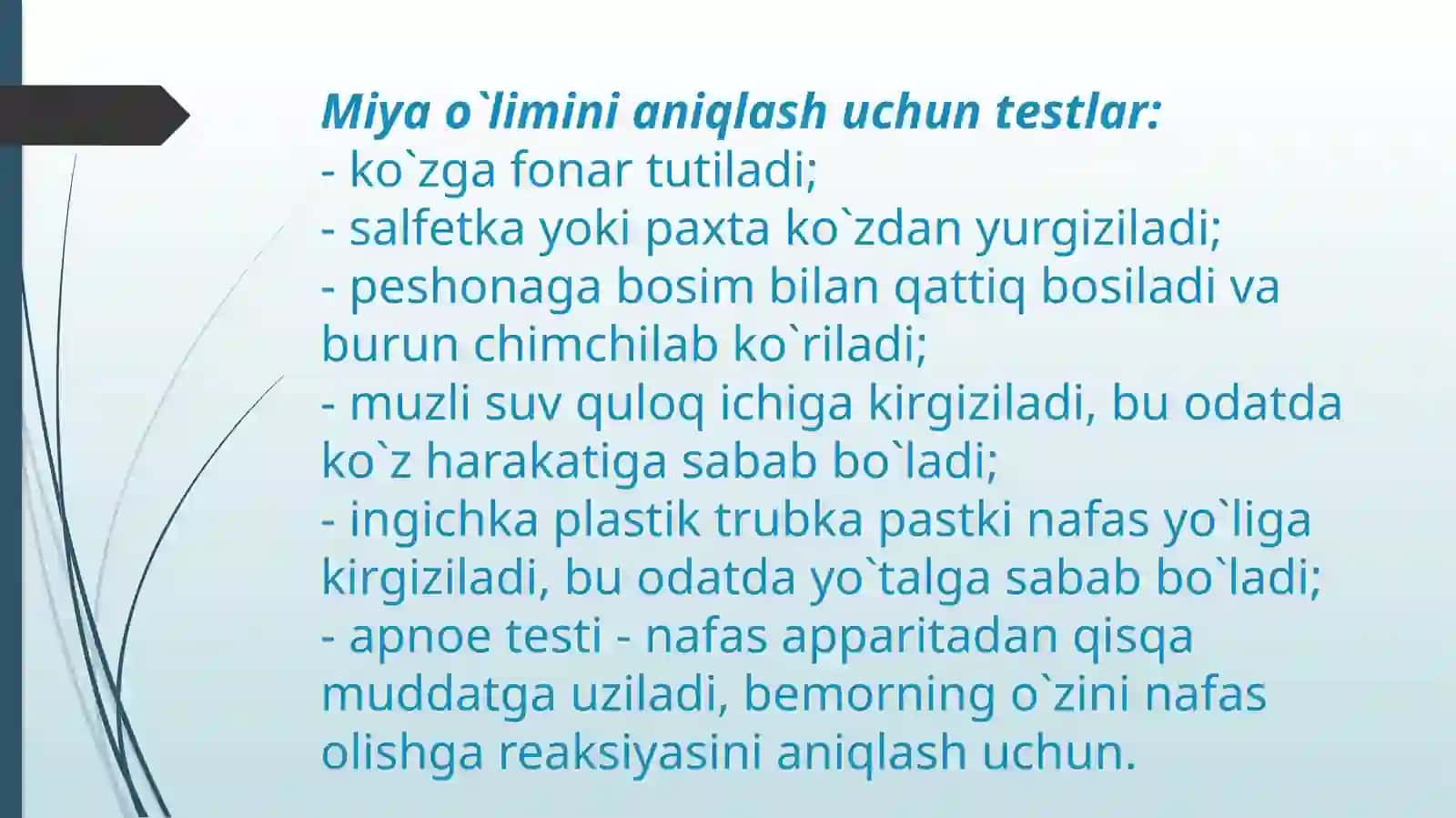 Miya o`limining diagnostikasi 4