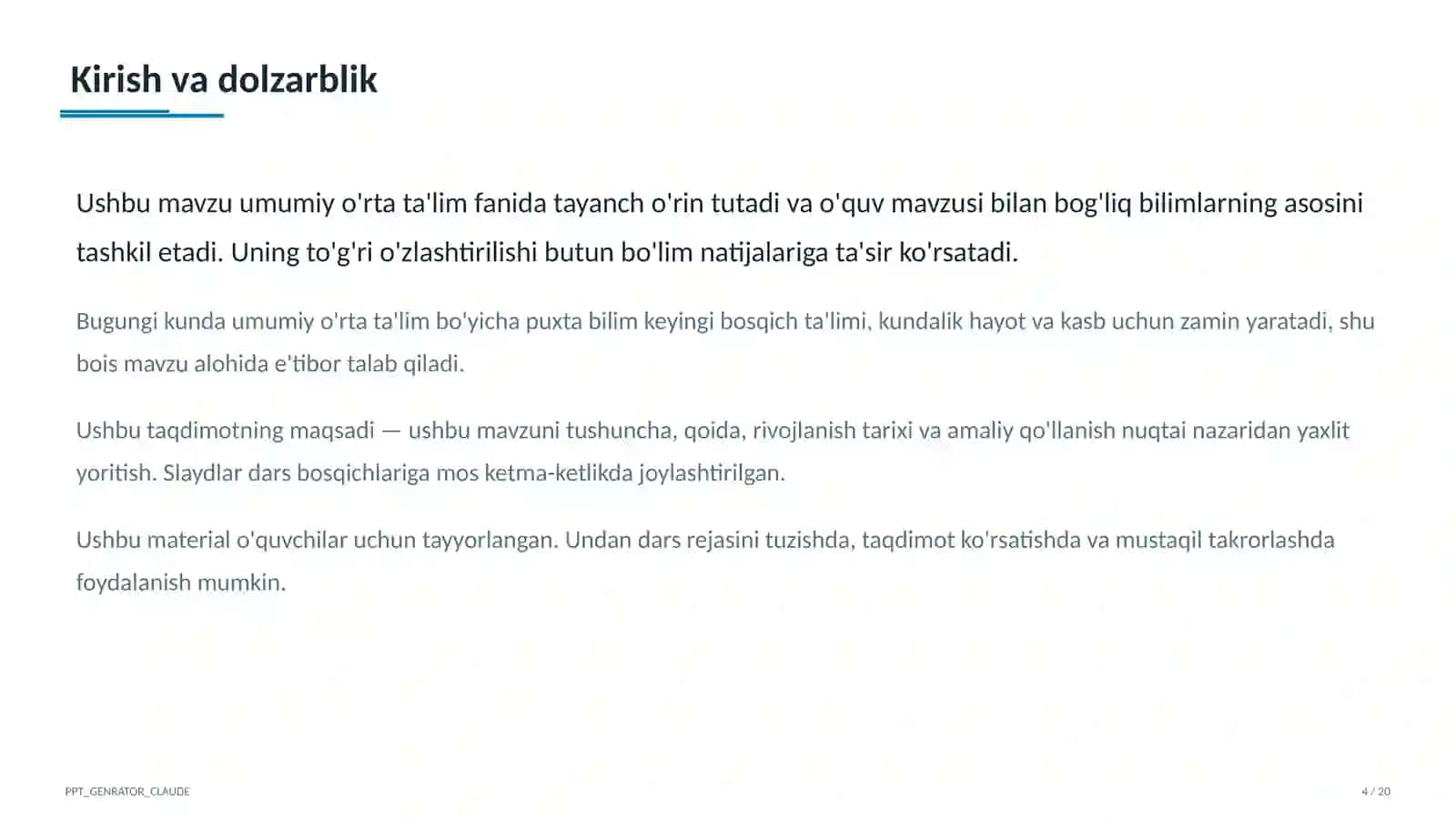 Dars rejasi 2
