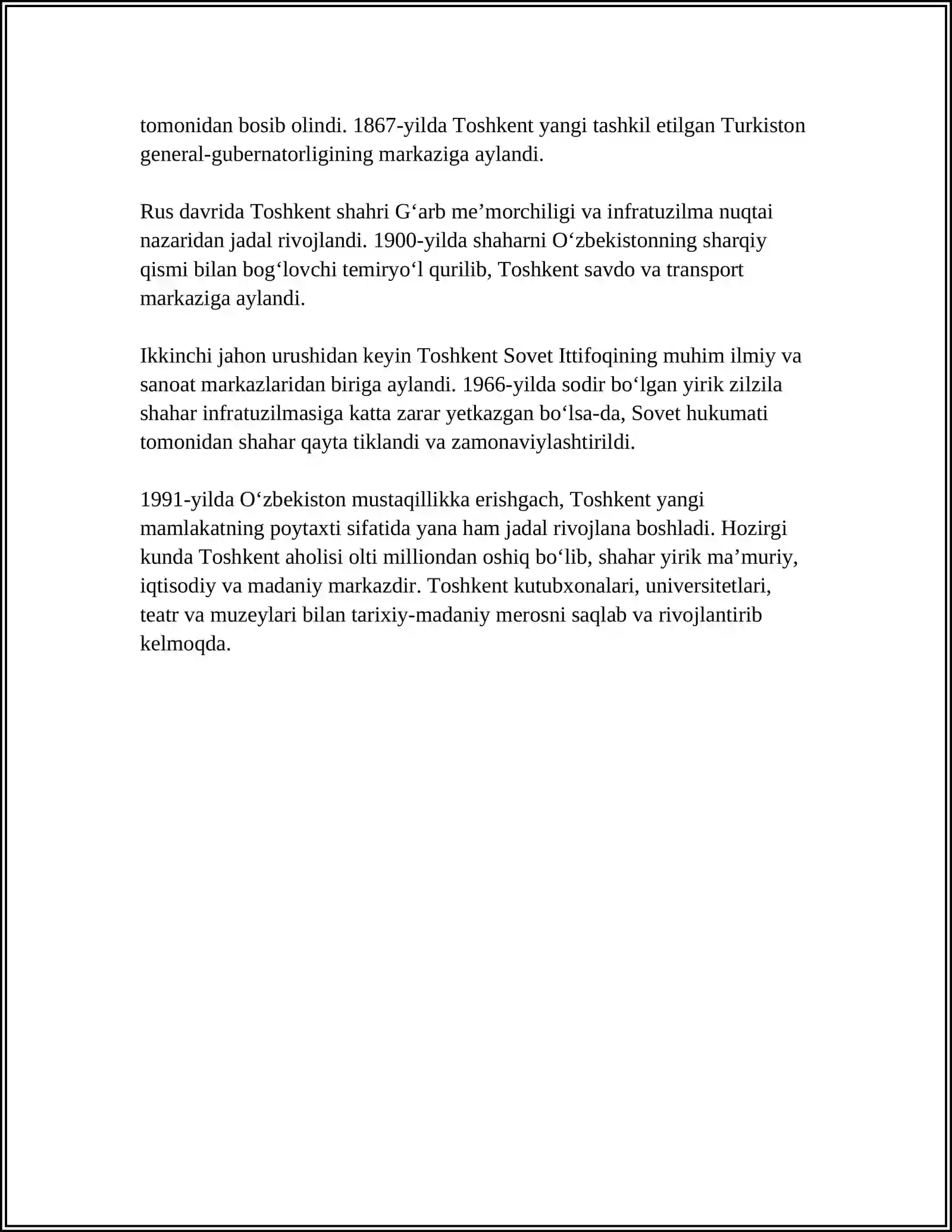 Toshkentning Tarixi 4