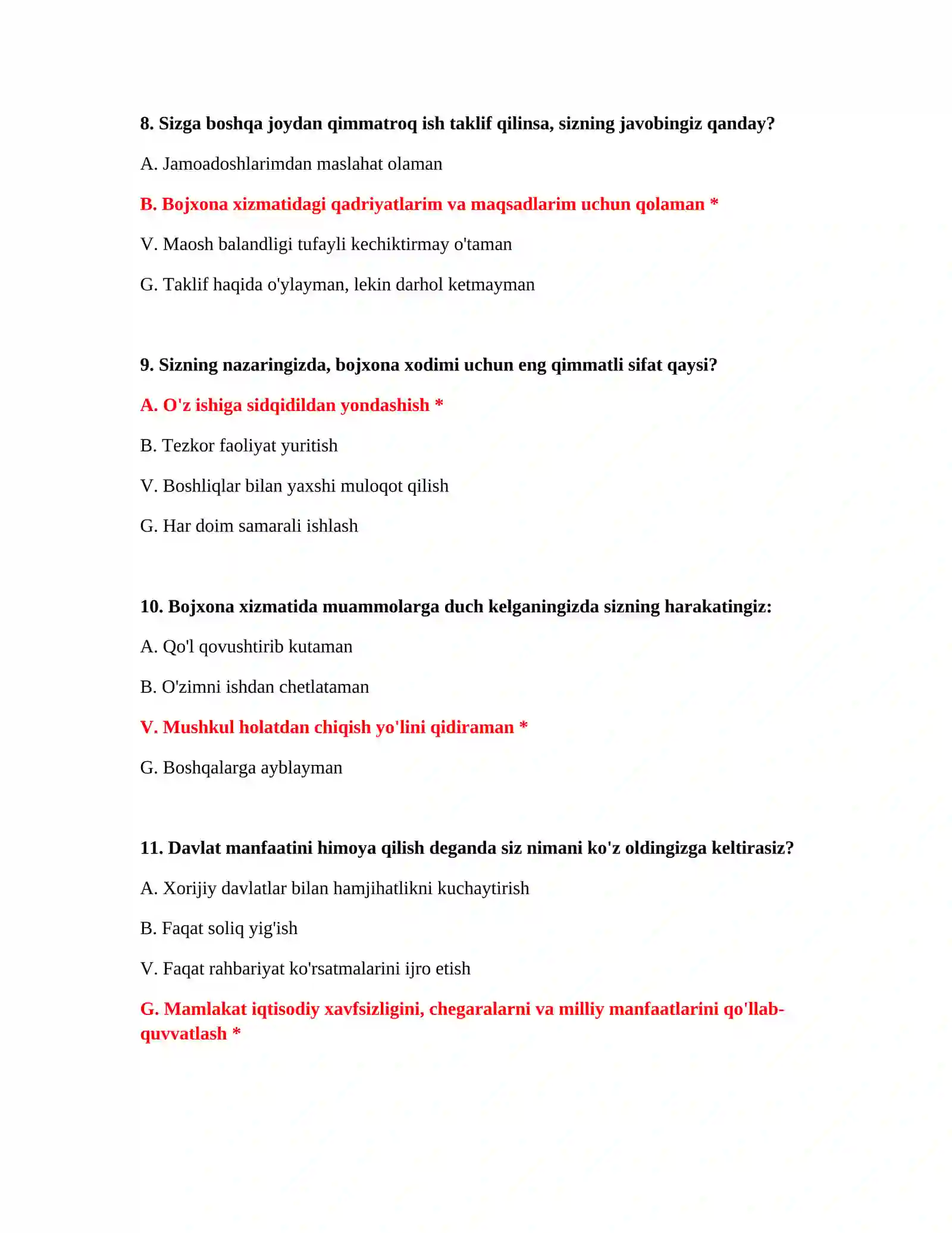Bojxona IQ testlari online 4