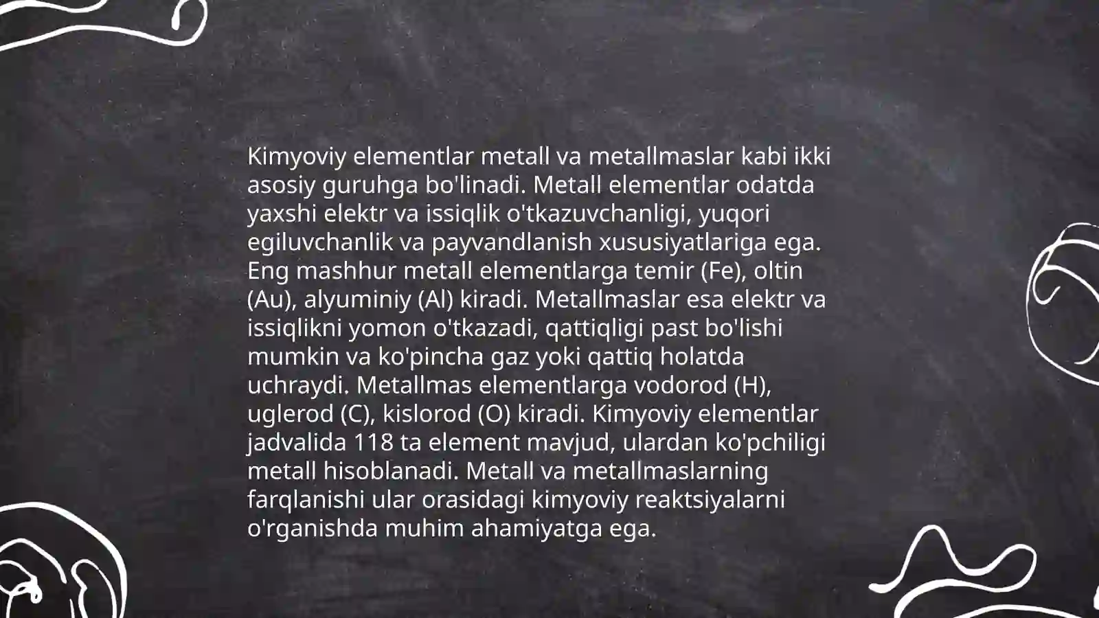Kimyoviy elementlar klasifikatsiyasi 4