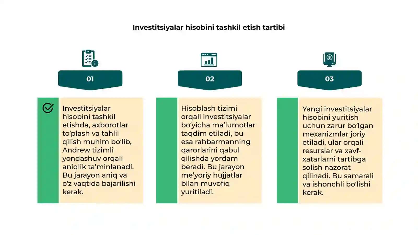 Investitsiyalar hisobini tashkil etish 4