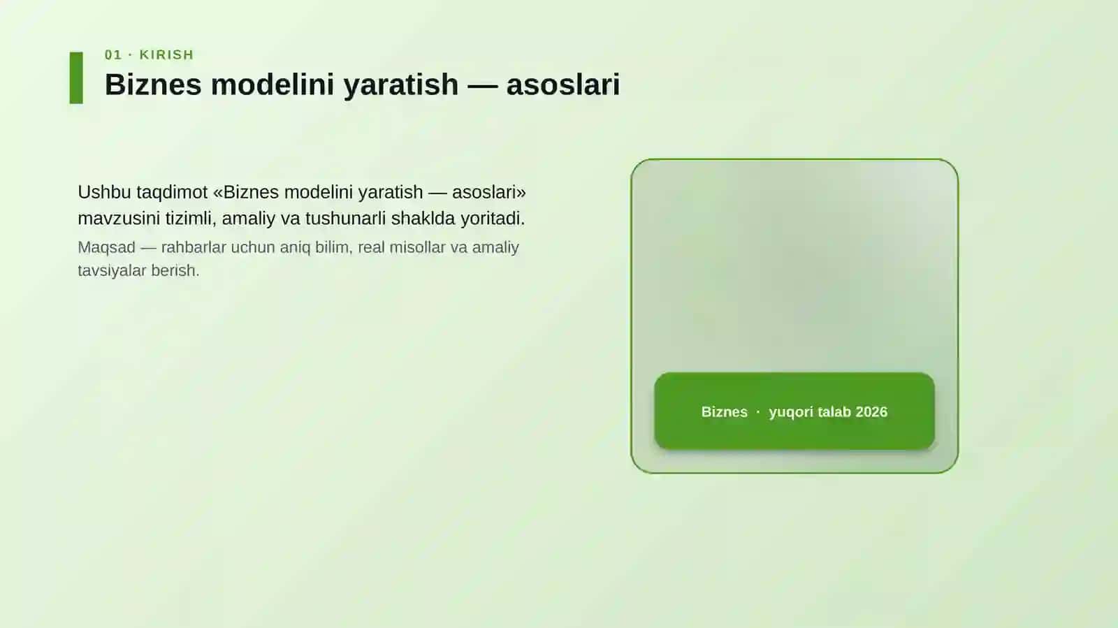 Biznes modelini yaratish — asoslari 4