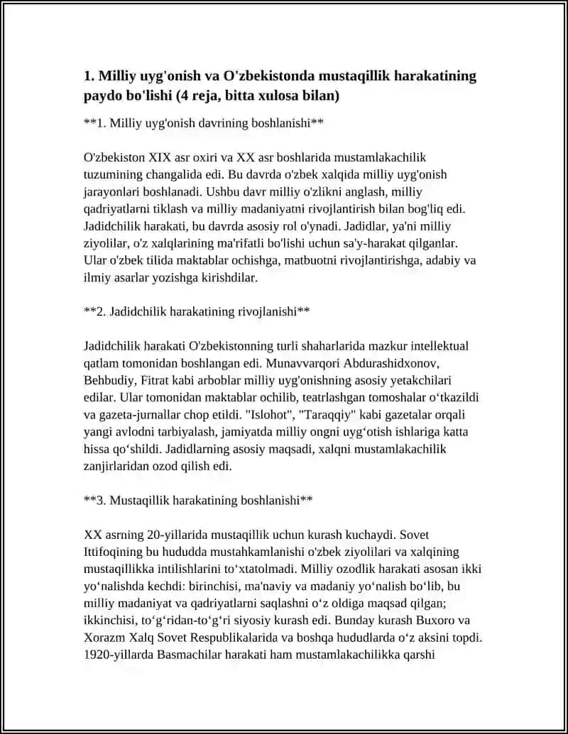 MUSTAQILLIKKA ERISHISH ARAFASIDA O'ZBEKISTONDAGI IJTIMOIY-SIYOSIY JARAYONLAR 4