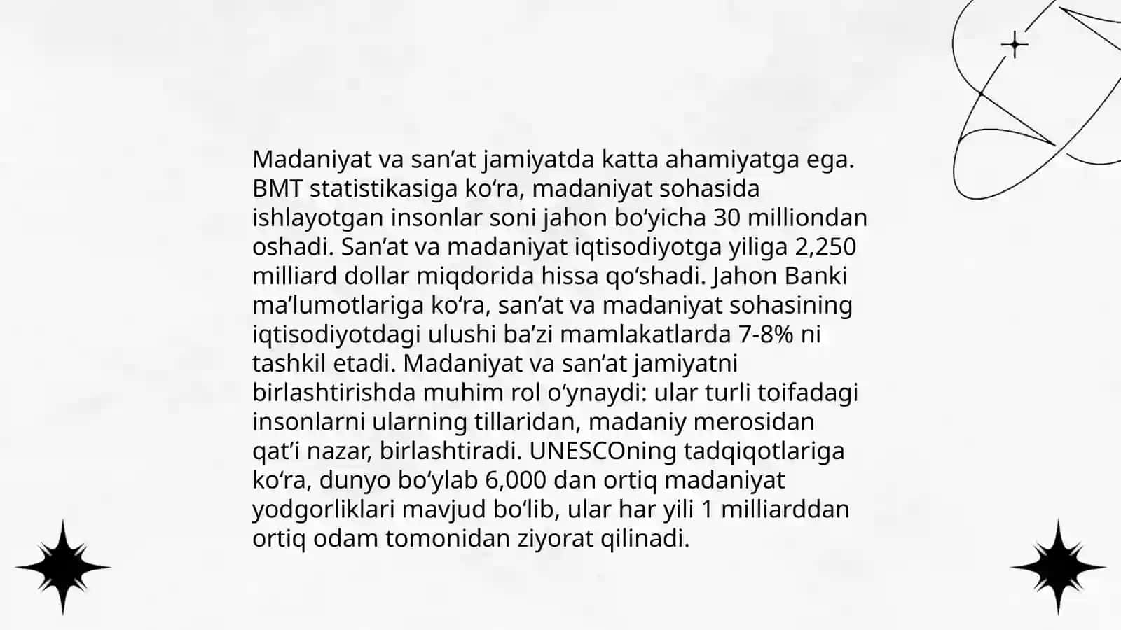 O‘zbekiston respublikasida joylashgan madaniyat va san‘at muassasalarining umumiy mohiyati slayd 4