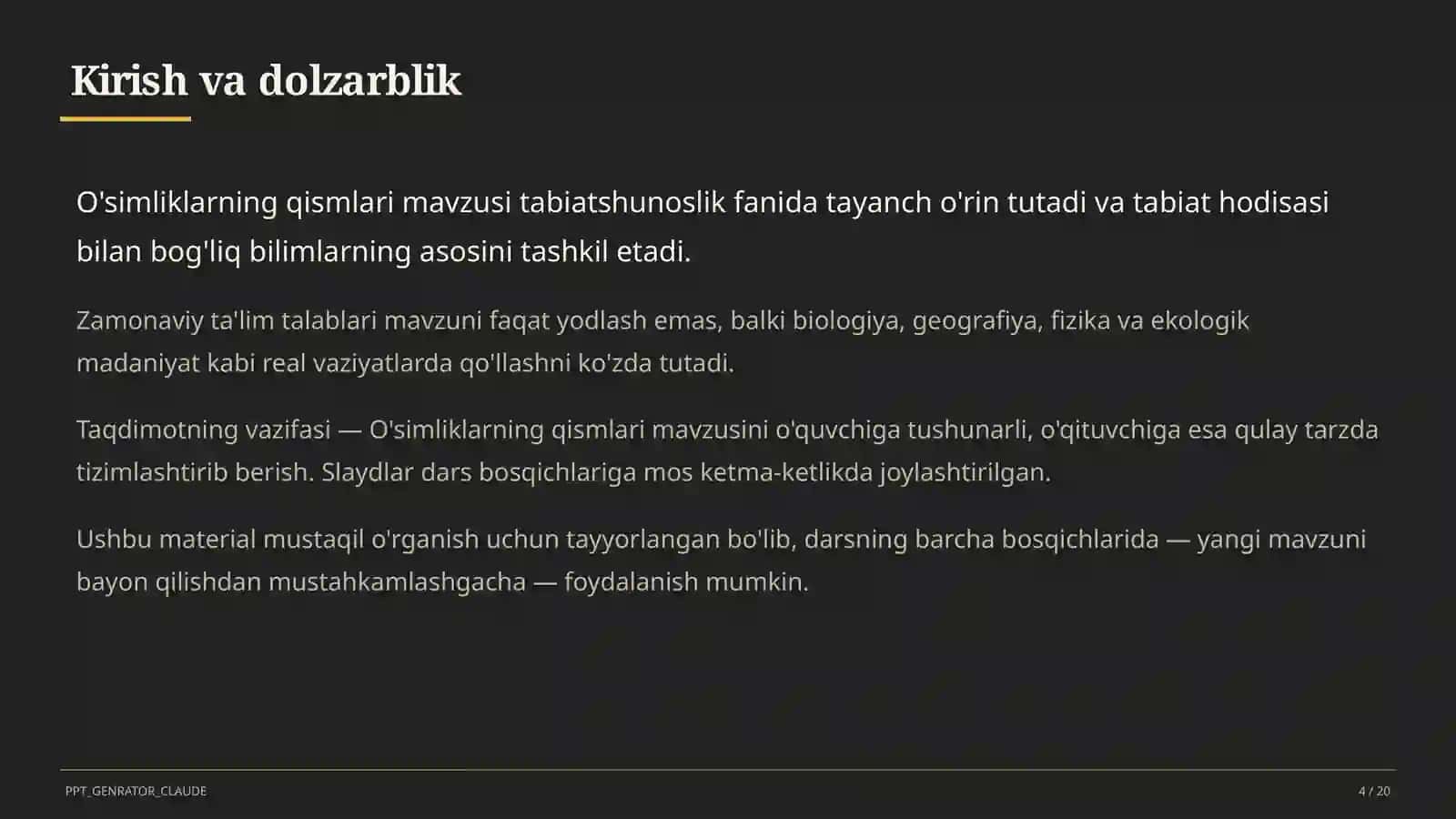 O'simliklarning qismlari (2-sinf) 4