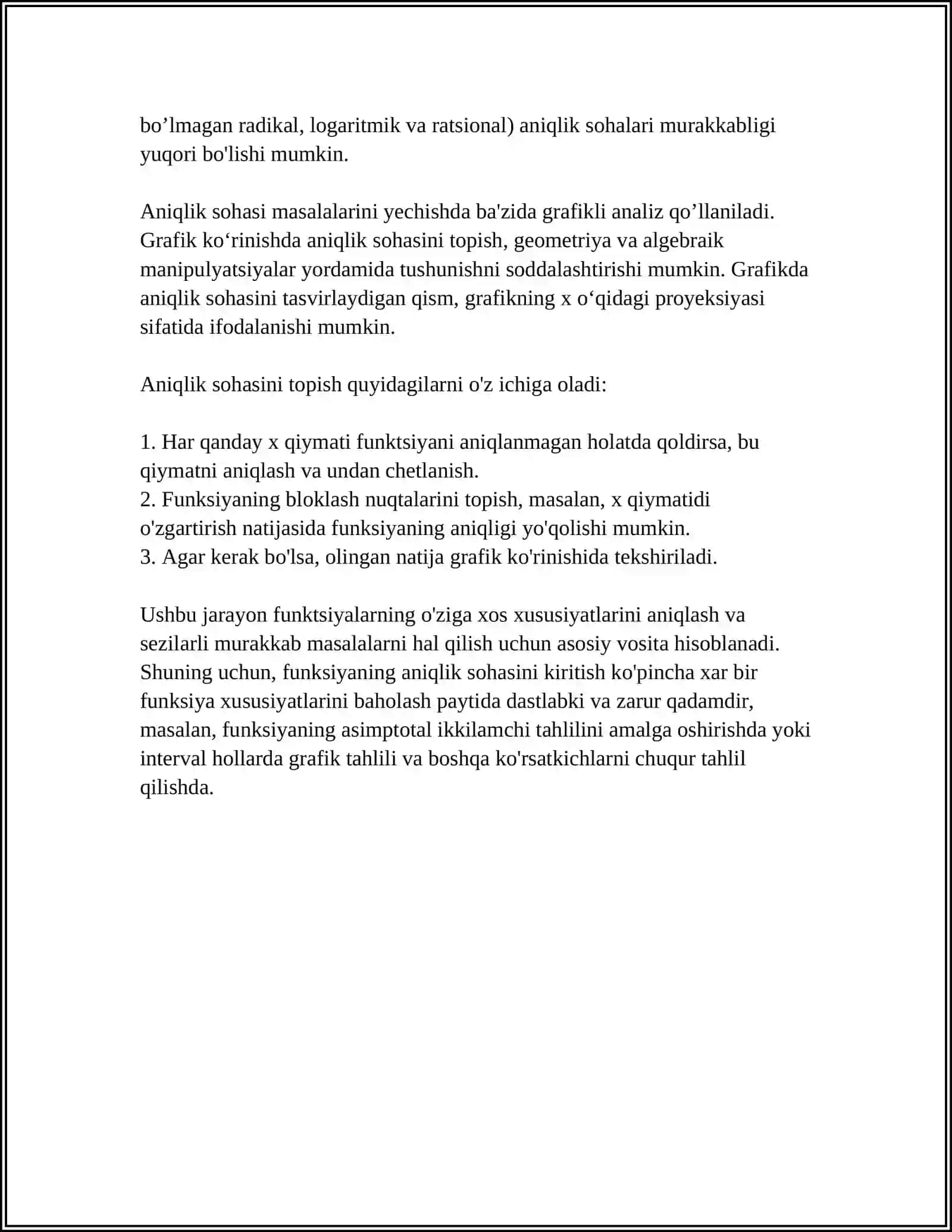 FUNKSIYA GRAFIGINI TAHLIL QILISH USULLARI 4