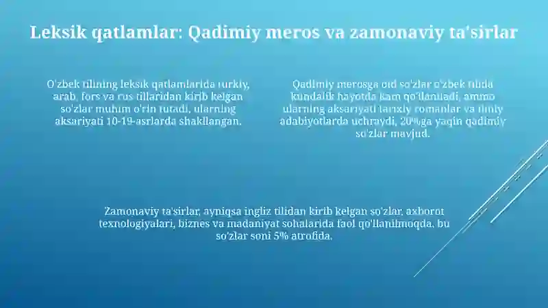 O'zbek tilining lug'at tarkibi 4