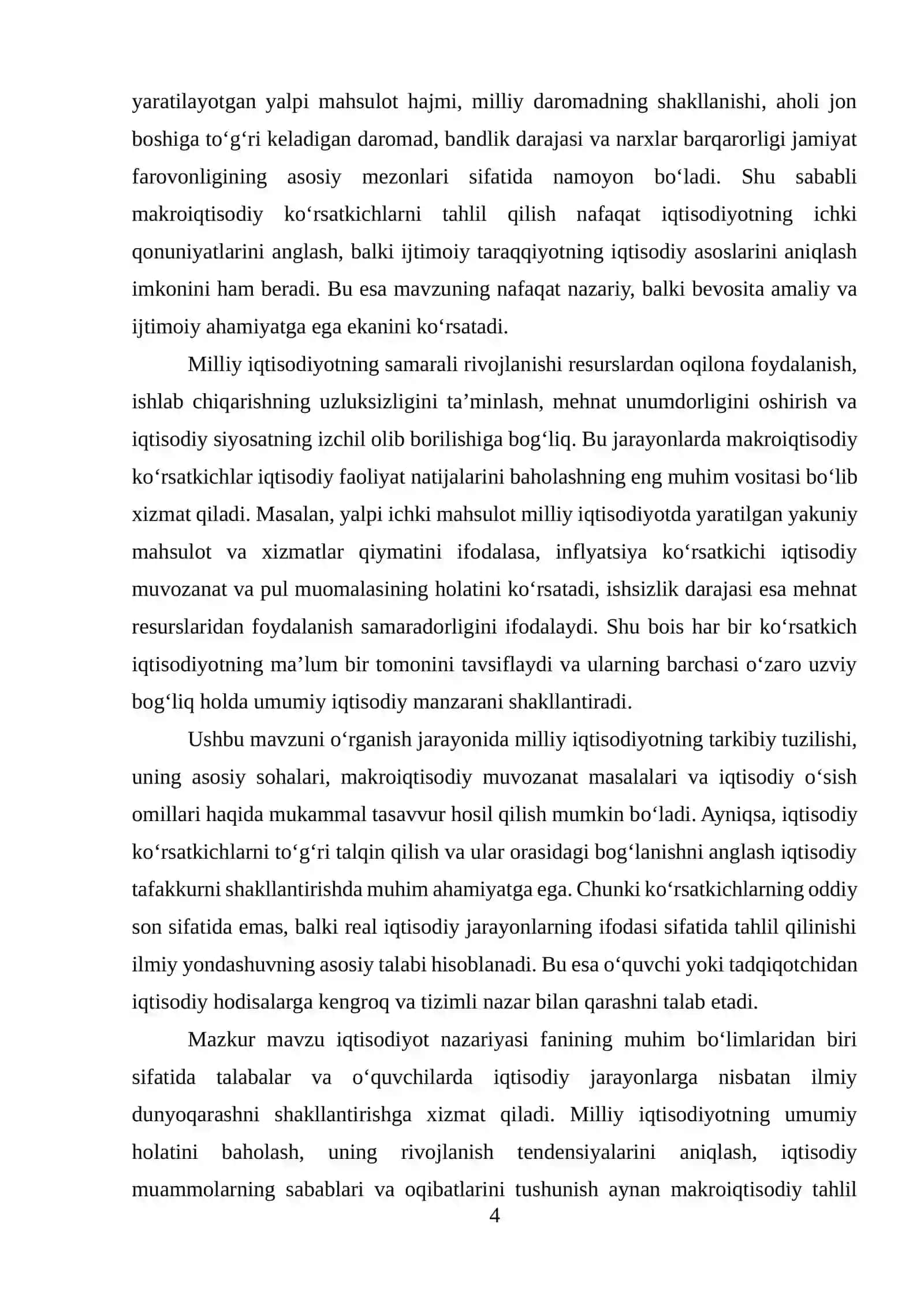 MILLIY IQTISODIYOT VA UNING MAKROIQTISODIY KO‘RSATKICHLARI 4