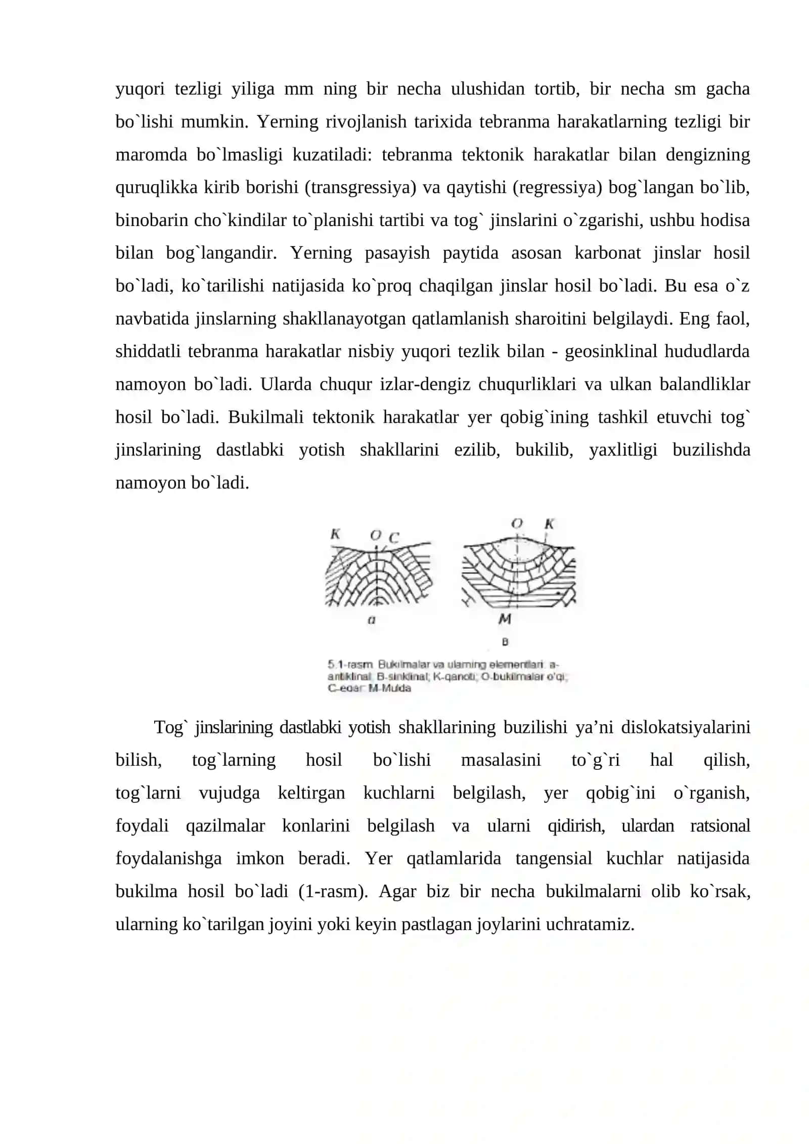 Yerning ichki kuchiga bog`liq bo`lgan geologik hodisalar 4