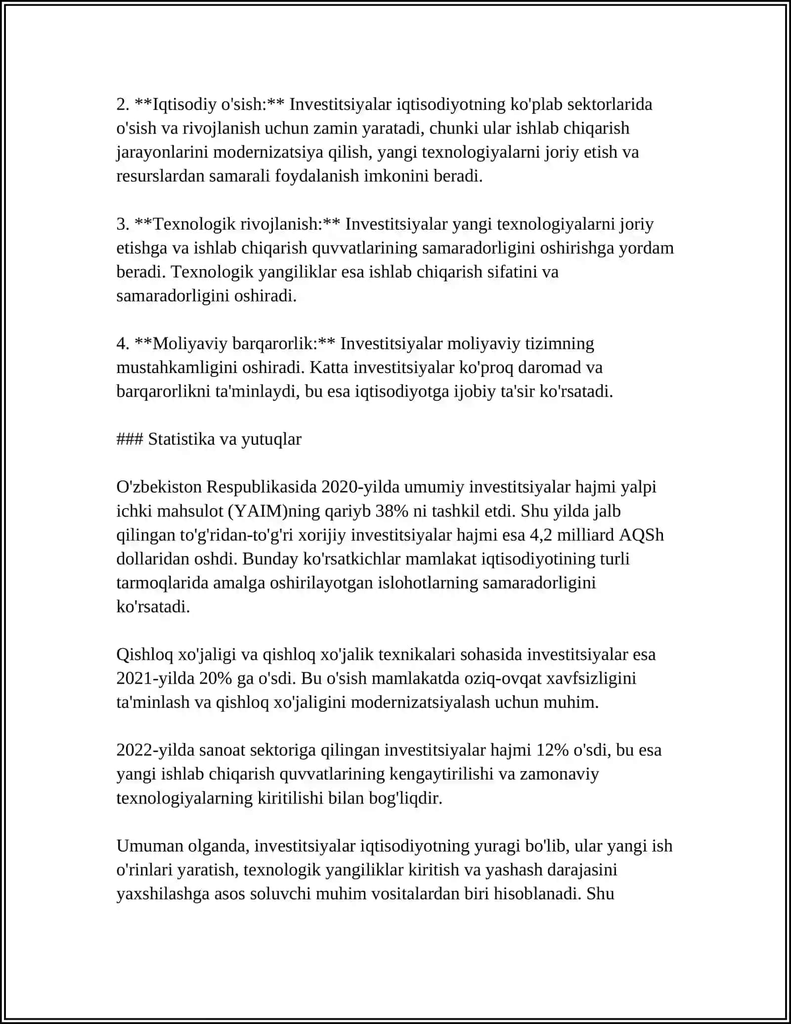 INVESTITSIYA MOHIYATI, IQTISODIY MAZMUNI VA TURLARI 4