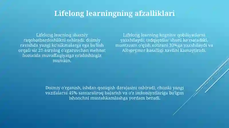 Lifelong learning 4