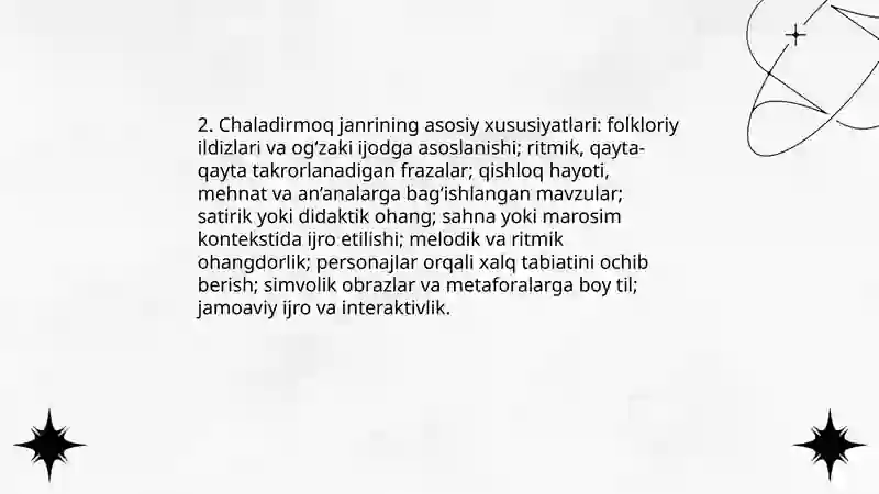 Chaladirmoq janri xususida 4