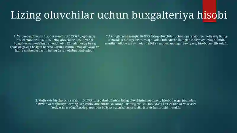 Lizing Operatsiyalari Hisobi 4