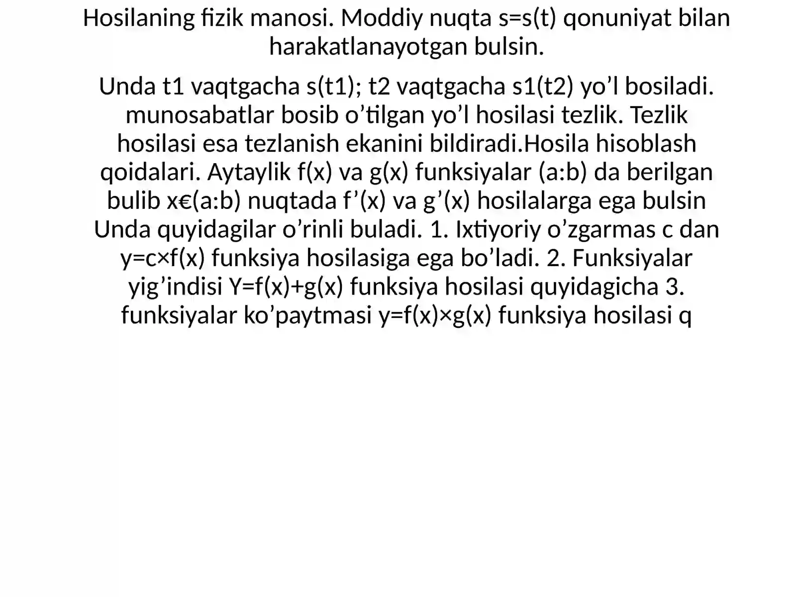 Hosila hosilasi 4