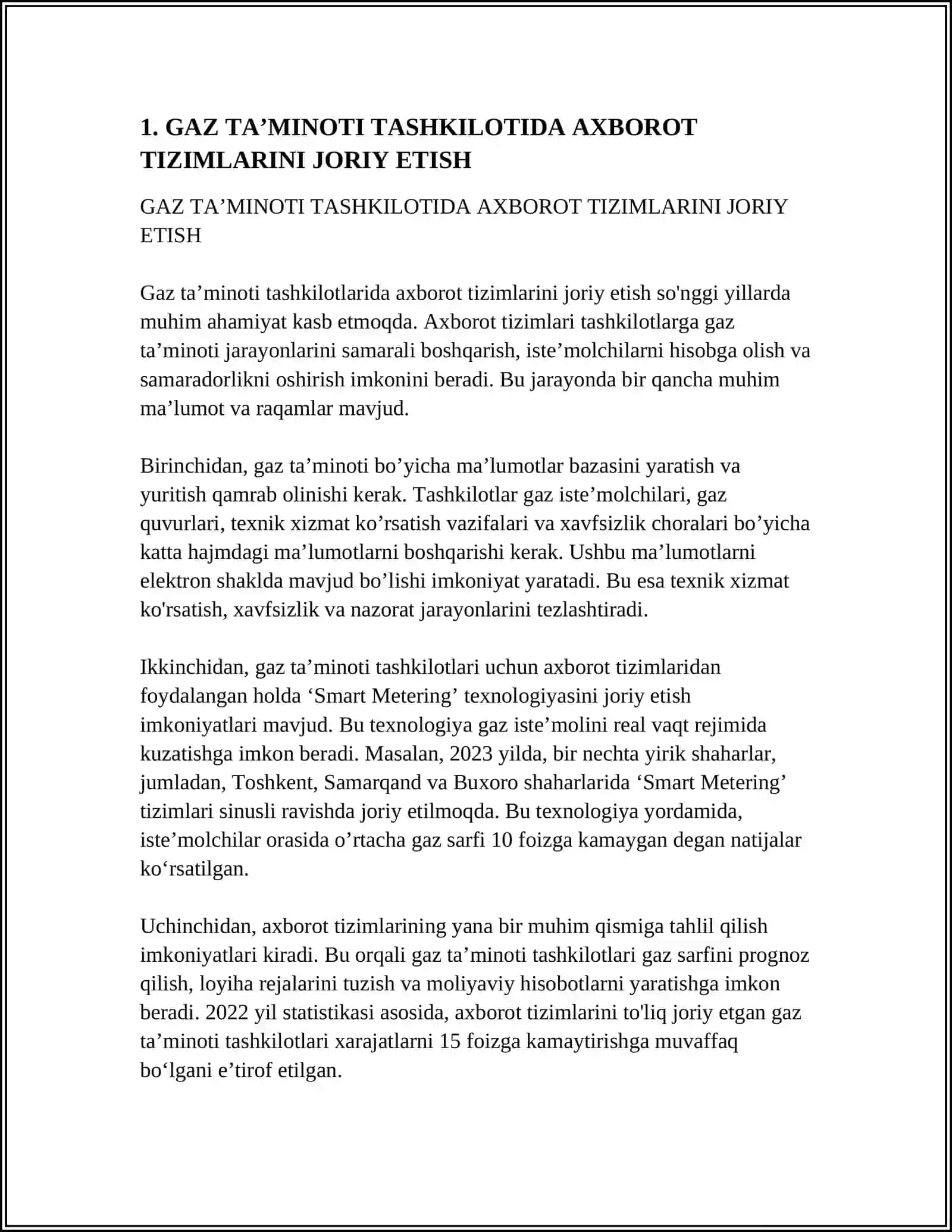 GAZ TA’MINOTI TASHKILOTIDA KOMPYUTER TEXNOLOGIYALARI VA AXBOROT TIZIMLARIDAN FOYDALANISH TAJRIBASI 4