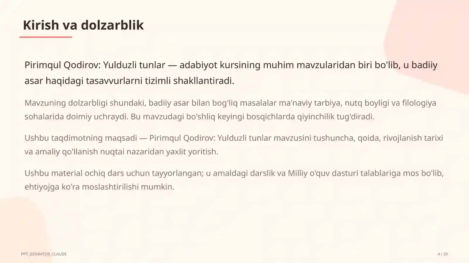 Yulduzli tunlar (11-sinf) 4