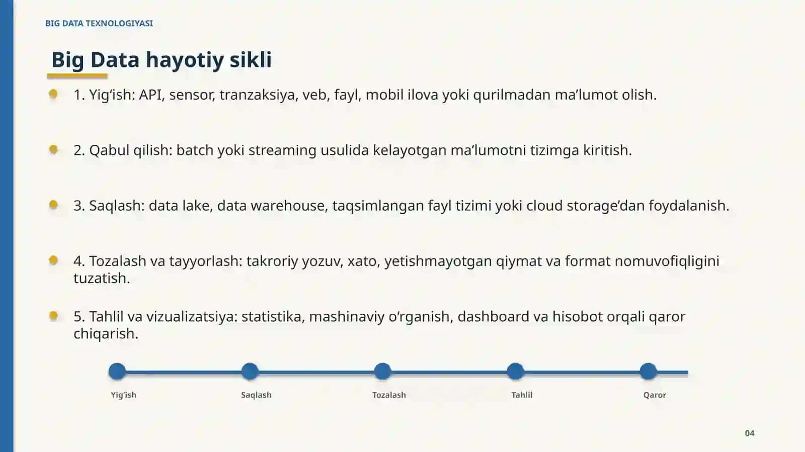 BIG DATA TEXNOLOGIYASI 4