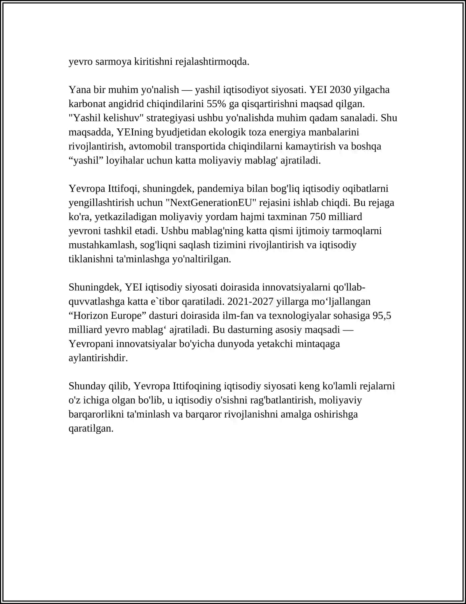 YEVROPA DAVLATLARIDA IQTISODIY RIVOJLANISH 4