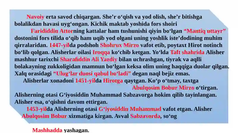 Alisher Navoiy hayoti 4