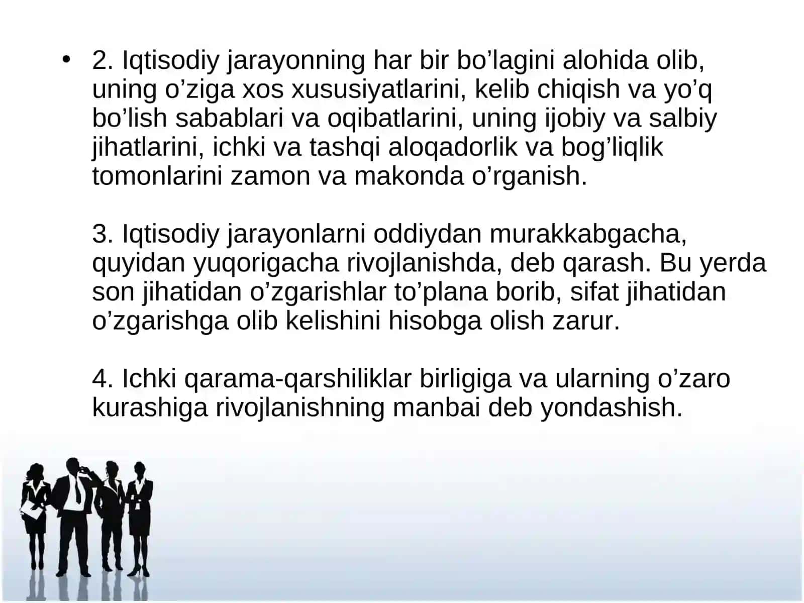 Iqtisodiyot nazariyasida qo`llaniladigan tadqiqot usullari 4