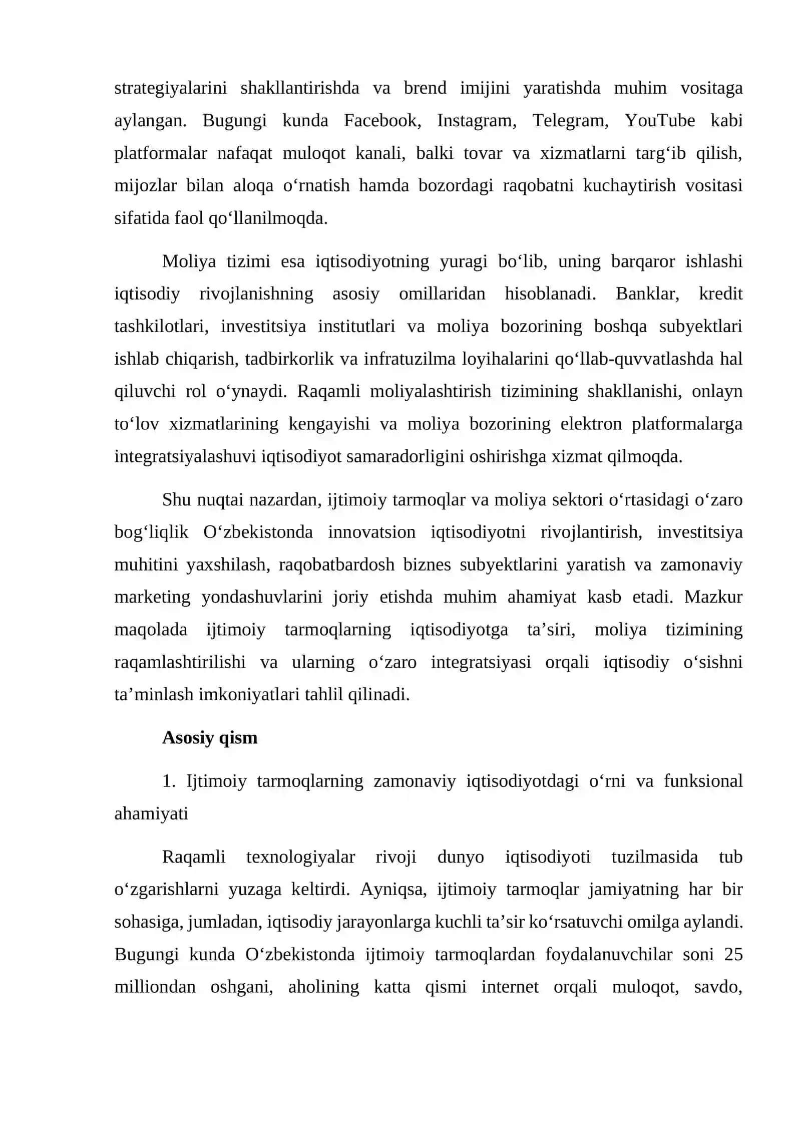 O'zbekiston iqtisodiyotida ijtimoiy tarmoqlar va moliyaning o'rni 4