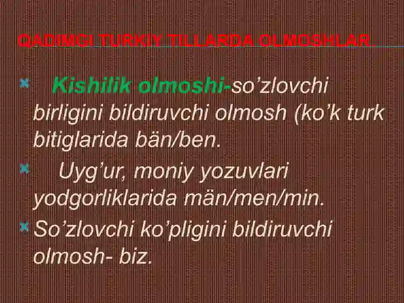 Olmosh turlari 4