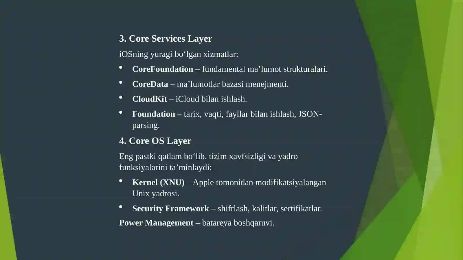 iOS Mobil Operatsion Tizim 4
