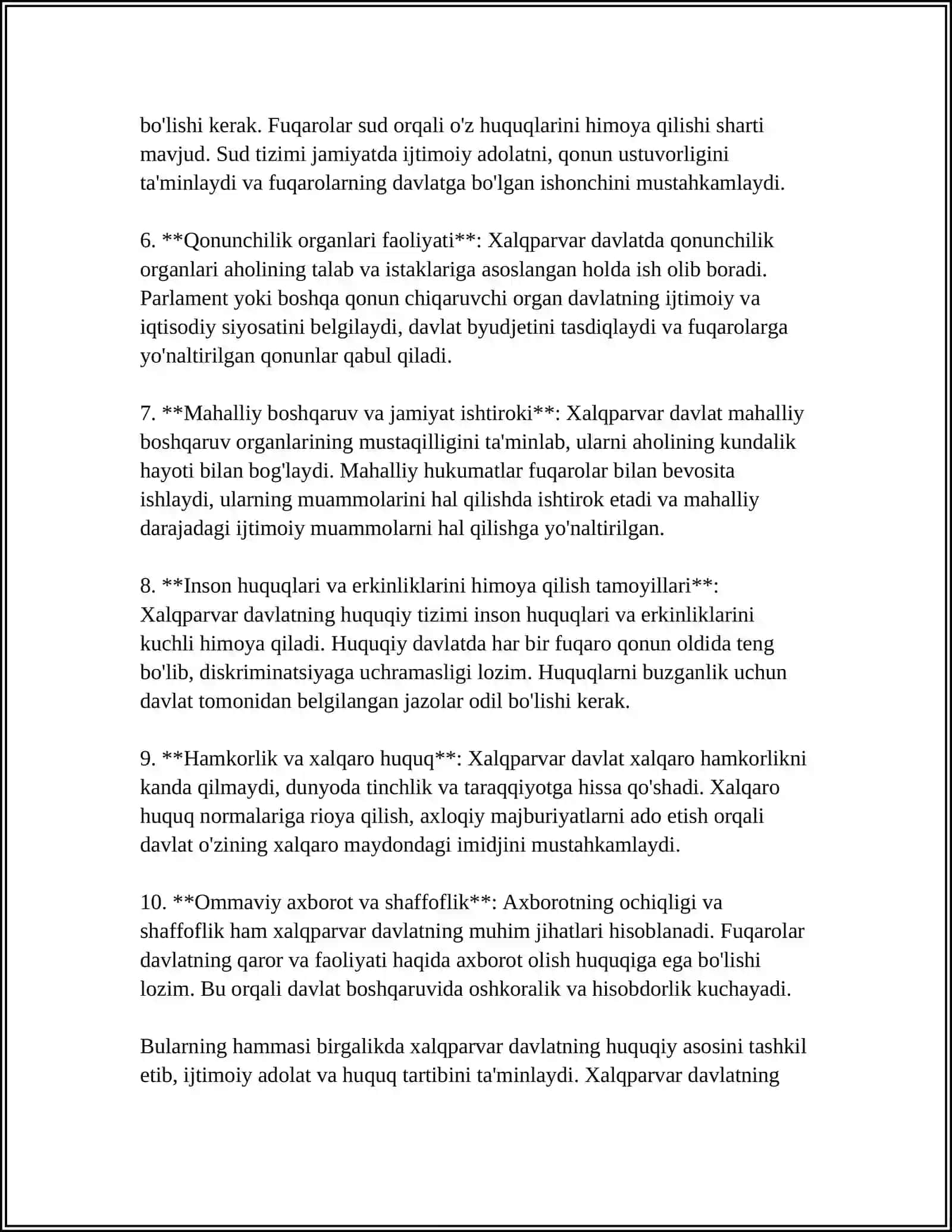 Xalqparvar Davlatning Huquqiy Asoslari 4