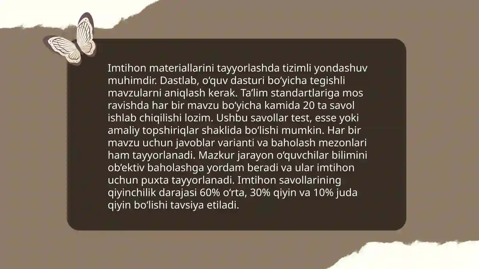 Imtihon jarayonini tashkil etish 4