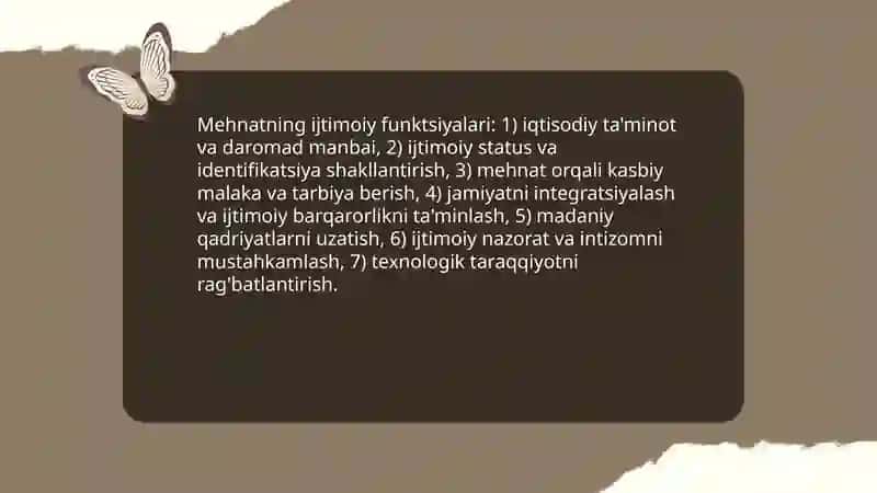 Mehnatning ijtimoiy mohiyati va uning asosiy xarakteristikalari 4