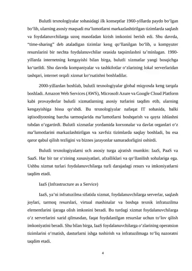 Iqtisodiy axborotlarni qayta ishlash jarayonida bulutli texnologiyalardan foydalanish 4