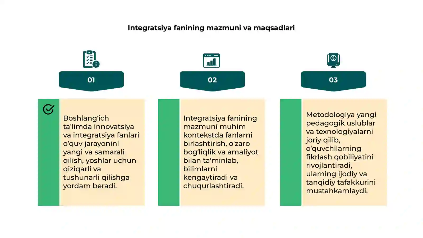 Boshlang'ich ta'limda innovatsiya va integratsiya fanining mazmuni, predmeti, metodologiya 4