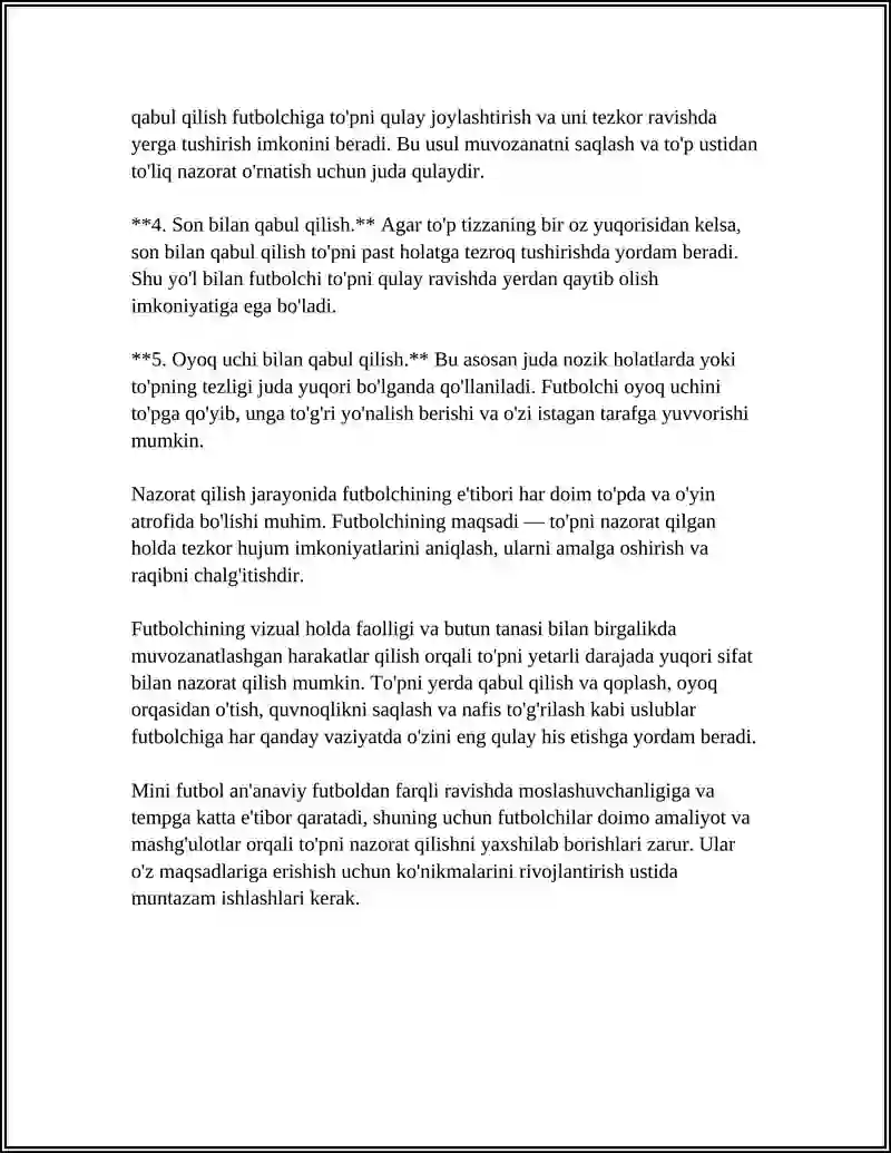 MINI FUTBOLDA TEXNIK-TAKTIK HARAKATLAR VA TEXNIKALAR 4