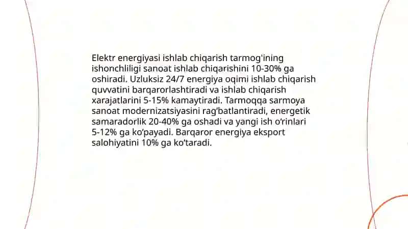 Energetika sektorining tarmoqlar iqtisodiyotdagi roli 4