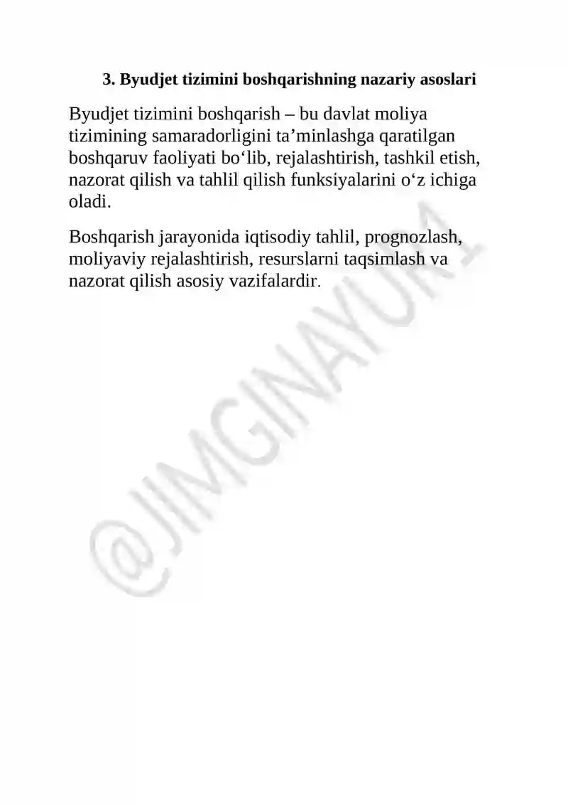 Byudjet tizimini boshqarish to'g'risida tushuncha 4