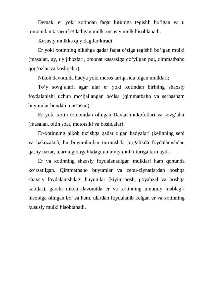 ER-XOTINNING MULKIY HUQUQ VA MAJBURIYATLARI 4