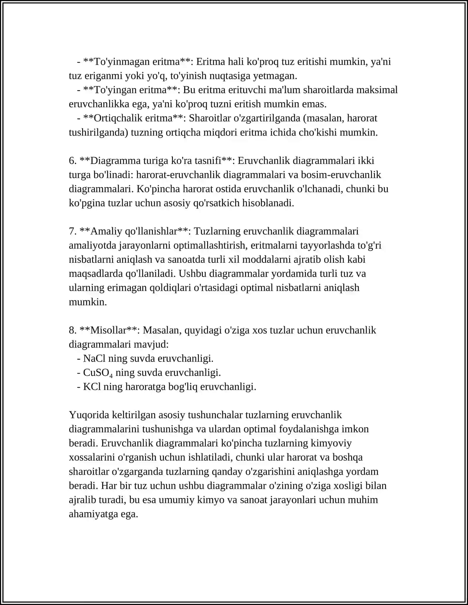 Tuzlarning eruvchanlik diagrammasi 4