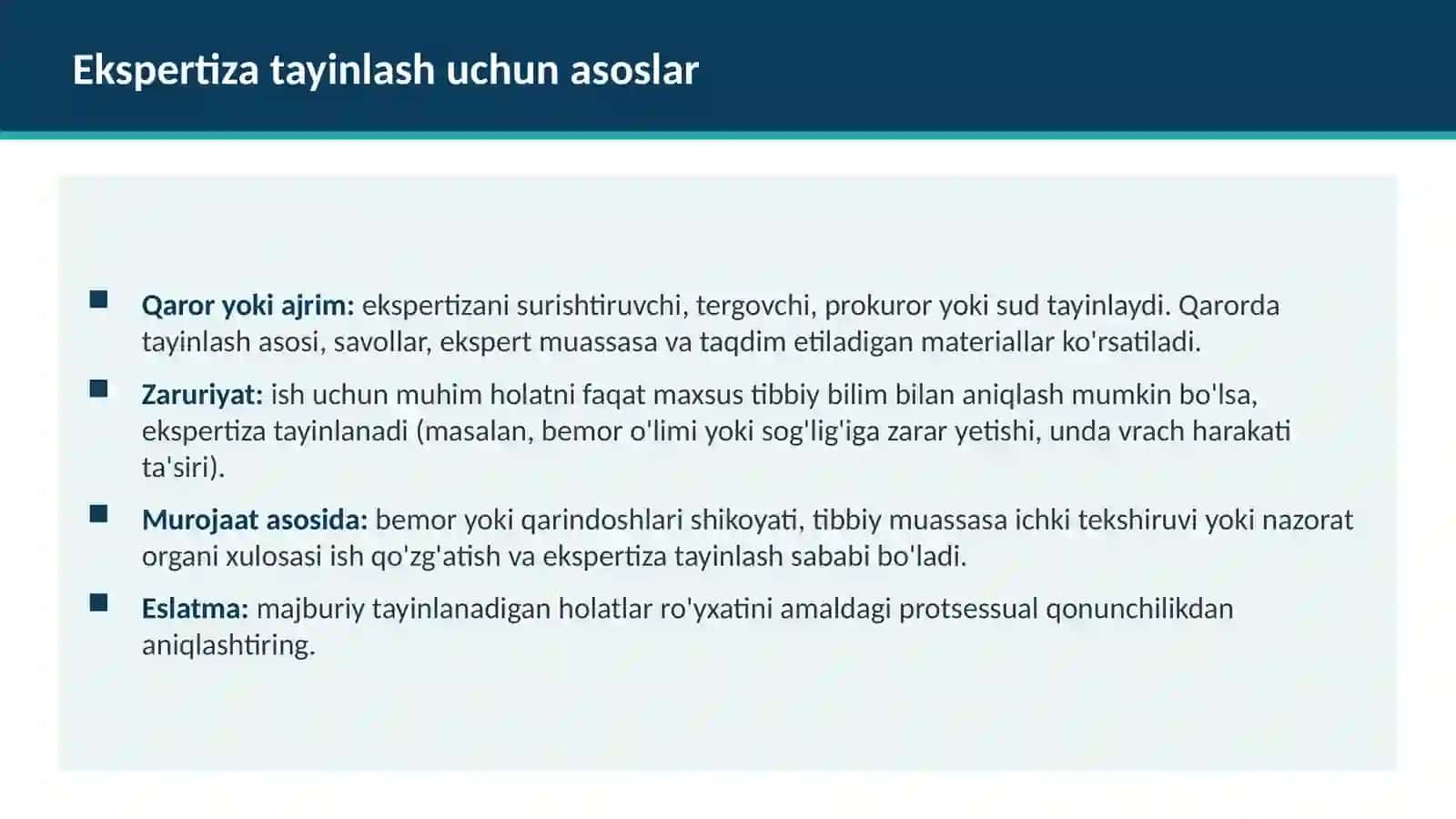 Tibbiyot Xodimlari Kasbiy Huquqbuzarliklarida Komission Sud-Tibbiy Ekspertiza 4