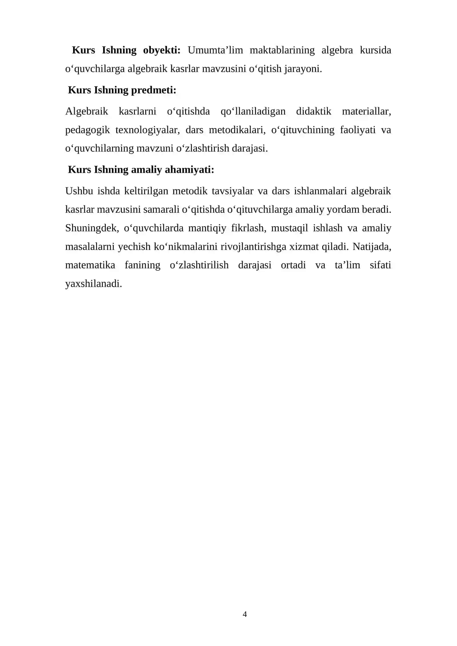Umumtaʼlim maktablarda algebraik kasrlarni oʻqitish metodikasi 4