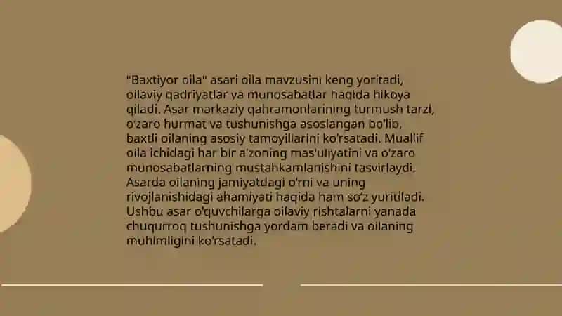 Shayx Muhammad Sodiq Muhammad Yusufning "Baxtiyor oila asarida islom qadriyatlarining talqini mavzusida taqdimot tayorlash 4