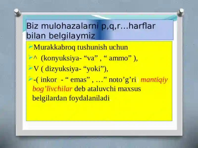 Mulohazalar algebrasi 4