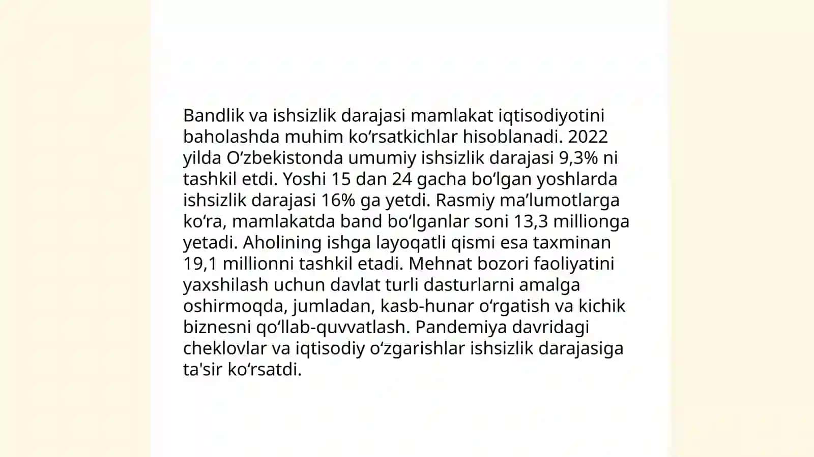 Ishchi kuchi bozori asosiy tushunchalar va bandlik 4