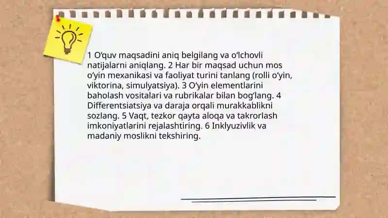 O‘qishda o‘yinlardan foydalanish: kursga o‘yin elementlarini kiritish va amalga oshirish 4